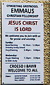 Emmaus Christian Fellowship information board, Lampeter