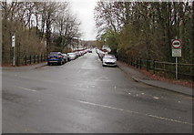 ST1494 : Car-lined Station Road, Ystrad Mynach by Jaggery