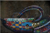 TQ3570 : View of street art under the railway bridge on Penge Lane by Robert Lamb