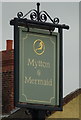 Sign for the Mytton & Mermaid Hotel, Atcham