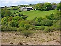 SW6835 : Heath, pasture and farm buildings, Wendron by Andrew Smith