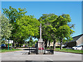 War memorial at centre of village