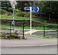 National Cycle Network Route 883 signpost, Commercial Street, Ogmore Vale