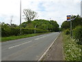 SJ3860 : Bus stops on Wrexham Road (B5445) by JThomas