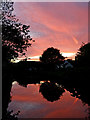 Sunset over canal at Little Haywood, Staffordshire