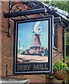 Sign for the Irby Mill Public House