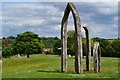 Wooden arches on Fort Pitt Hill