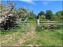 SP4816 : A gate and stile on a footpath by Steve Daniels