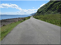 NM8853 : A section of lochside road (B8043) near to Rubha na h-Airde Seiliche by Peter Wood