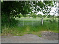 Field entrance off Mill Meece Marsh, Cotes Heath