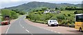 Parking lanes on the A25 at the junction with Newtown Road