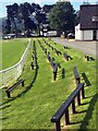 Seating at a show ring in the Royal Welsh Showground