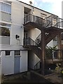 External stairs to flats, rear of Jury Street businesses, Warwick