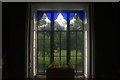 View of a stained glass window in Strawberry Hill House