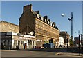 NS5864 : Former Bridge Street Railway Station building and The Laurieston by Alan Murray-Rust