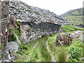 SH5645 : Overhanging wall at Gorseddau quarry by Gareth James