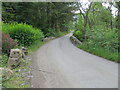 Minor road and bridge crossing Drumturn Burn