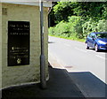 Dog Friendly sign on the wall of Usk Inn, Station Road, Talybont-on-Usk