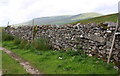 SD8078 : Dry stone wall beside southbound track above Ling Gill by Roger Templeman