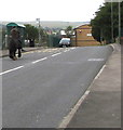 SO1108 : Horse and rider on the B4257, Rhymney by Jaggery