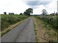 Hedge and wall-lined minor road heading towards Low Grasnick