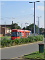 A city-bound tram at Meadows Way