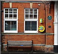 Defibrillator and bench outside Waltham Abbey Town Hall