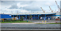 Sheds and cranes at Belfast docks