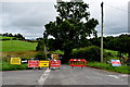 Road closed at The Diamond, Tullywee