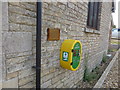 Defibrillator box at village hall