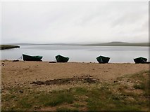 NC7832 : Rowing boats awaiting fishermen at Loch Badanloch by John Ferguson