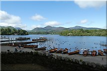 NY2622 : Rowing boats beside Derwent Water by DS Pugh