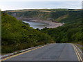 Steep road descending to Runswick Bay