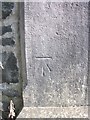SH5771 : Benchmark on gatepost at Capel Pendref, Bangor by Meirion