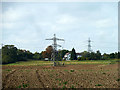 TQ6171 : Pylon in field by Robin Webster