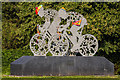 Pixham End Roundabout cycling statue