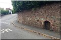 Hole in the wall, Forder Lane, and Murley Crescent, Bishopsteignton