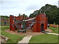 Wooden castle in the adventure playground