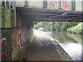 Pleasure craft approaching the railway bridge on Nottingham Canal