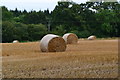 Bales in field beside Castle Lane