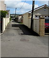 Back lane on the northeast side of Gwerthonor Lane, Gilfach