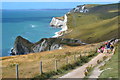 SY8180 : Walkers on the path from Durdle Door to Lulworth Cove by David Martin