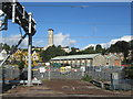 Newport City Council tower from the  railway