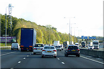 TQ5693 : M25, London Orbital Motorway, near to South Weald by David Dixon