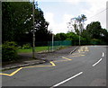 Zigzag yellow markings on Maes-y-graig Street, Gilfach