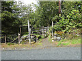 Permissive path leading to a footbridge over Afon Ystwyth