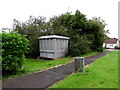 Large grey cabinet on the north side of Rolls Avenue, Penpedairheol