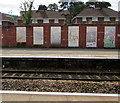 Faded colours on the wall of platform 3, Caerphilly station