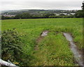 Waterlogged field entrance south of Penpedairheol