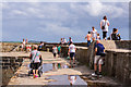 SX0351 : Charlestown Harbour Breakwater by Oliver Mills